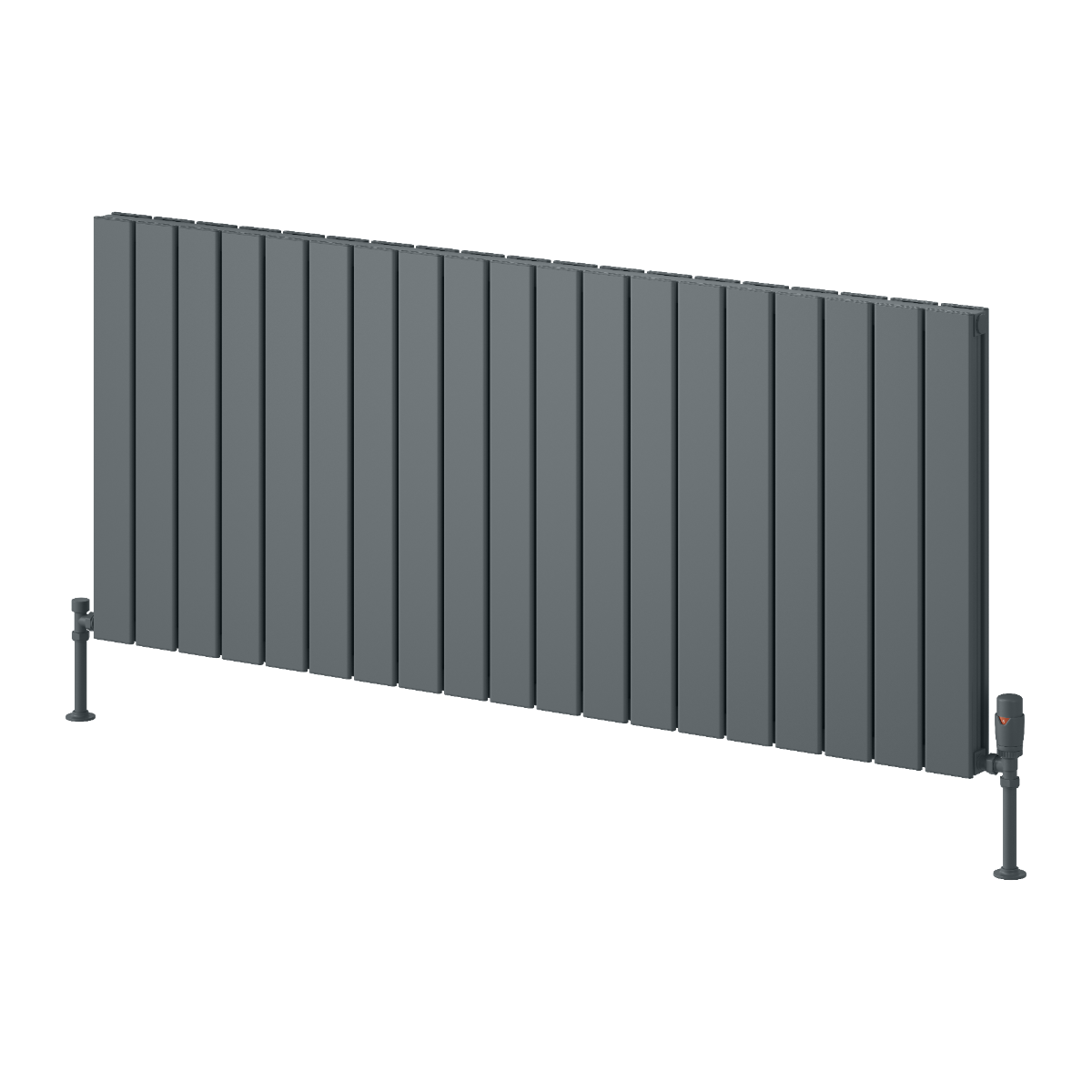 Reina Piatto Horizontal Double Aluminium Wall Mounted Heated Towel Rail Radiator Anthracite