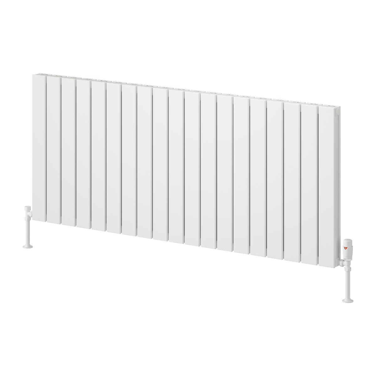 Reina Piatto Horizontal Double Aluminium Wall Mounted Heated Towel Rail Radiator White