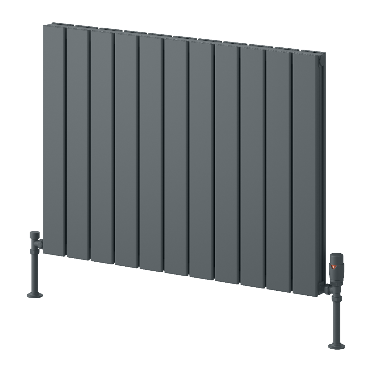 Reina Piatto Horizontal Double Aluminium Wall Mounted Heated Towel Rail Radiator Anthracite