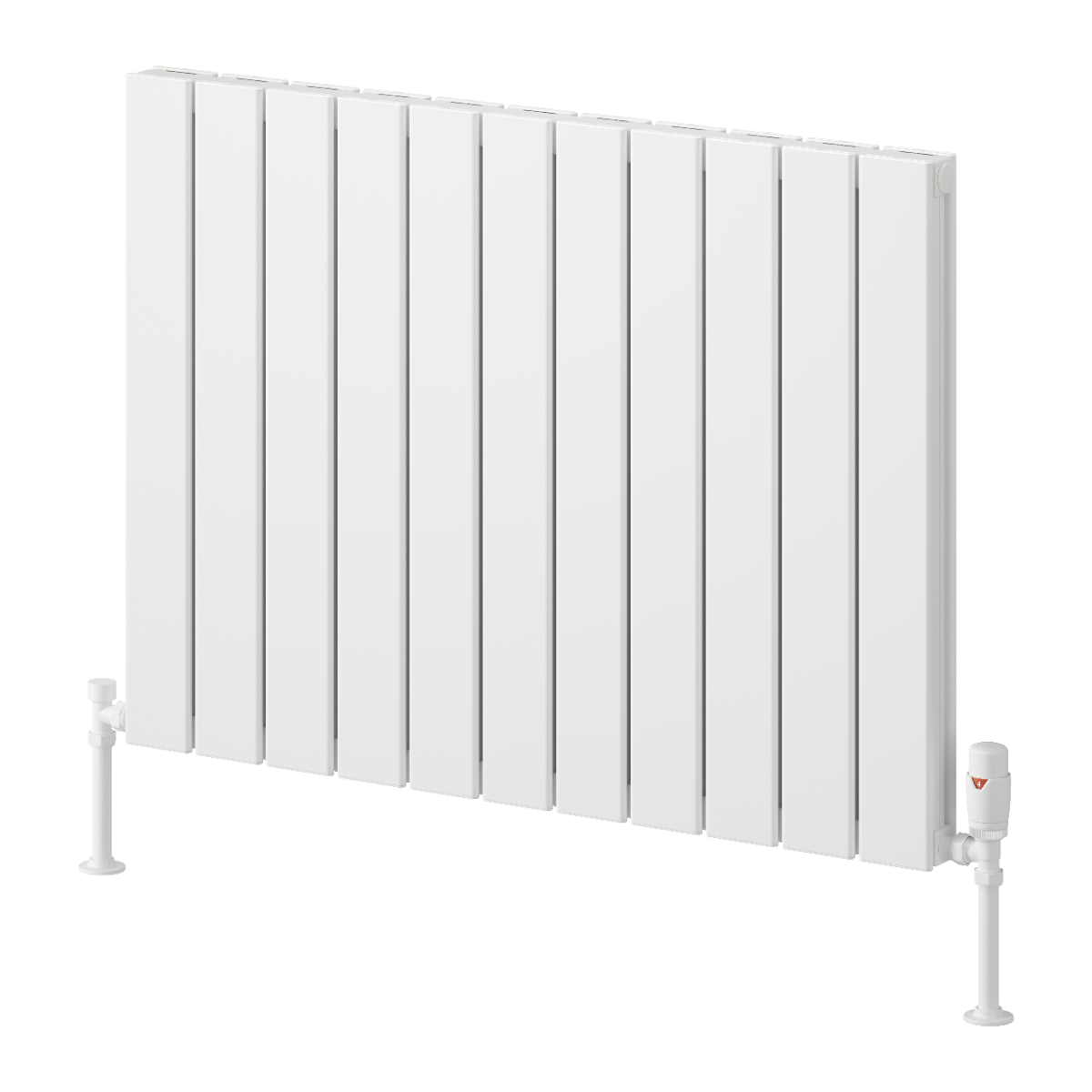 Reina Piatto Horizontal Double Aluminium Wall Mounted Heated Towel Rail Radiator White