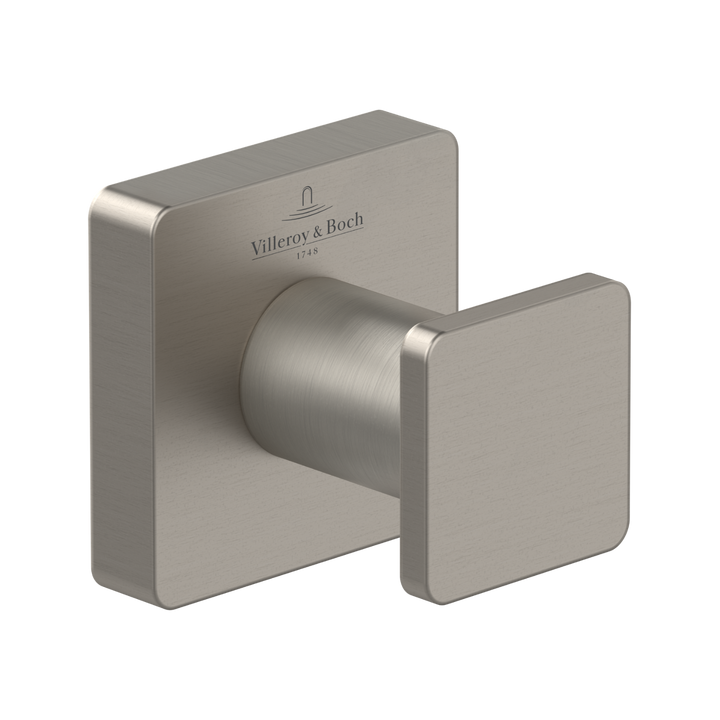 Villeroy & Boch Elements Striking Brushed Nickel Matt  Single Towel Robe Hook