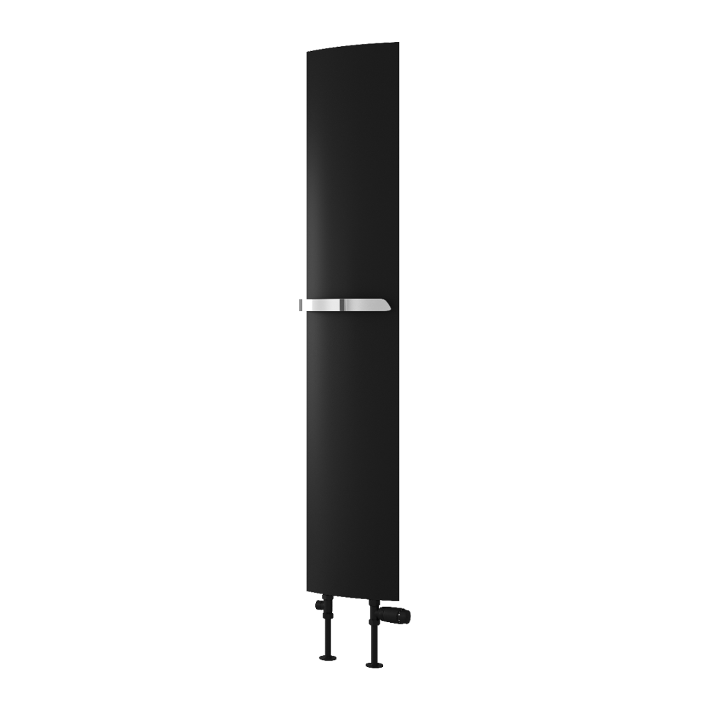 Reina Picoli Aluminium Wall Mounted Heated Towel Rail Radiator Black