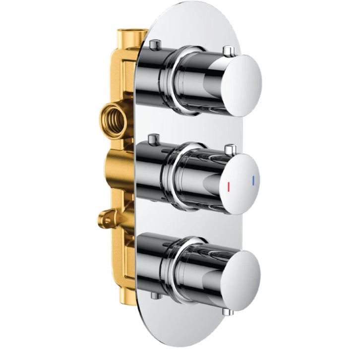 RAK Showering Chrome Thermostatic 2 Outlet Concealed Shower Valve - RAKSHW3203R