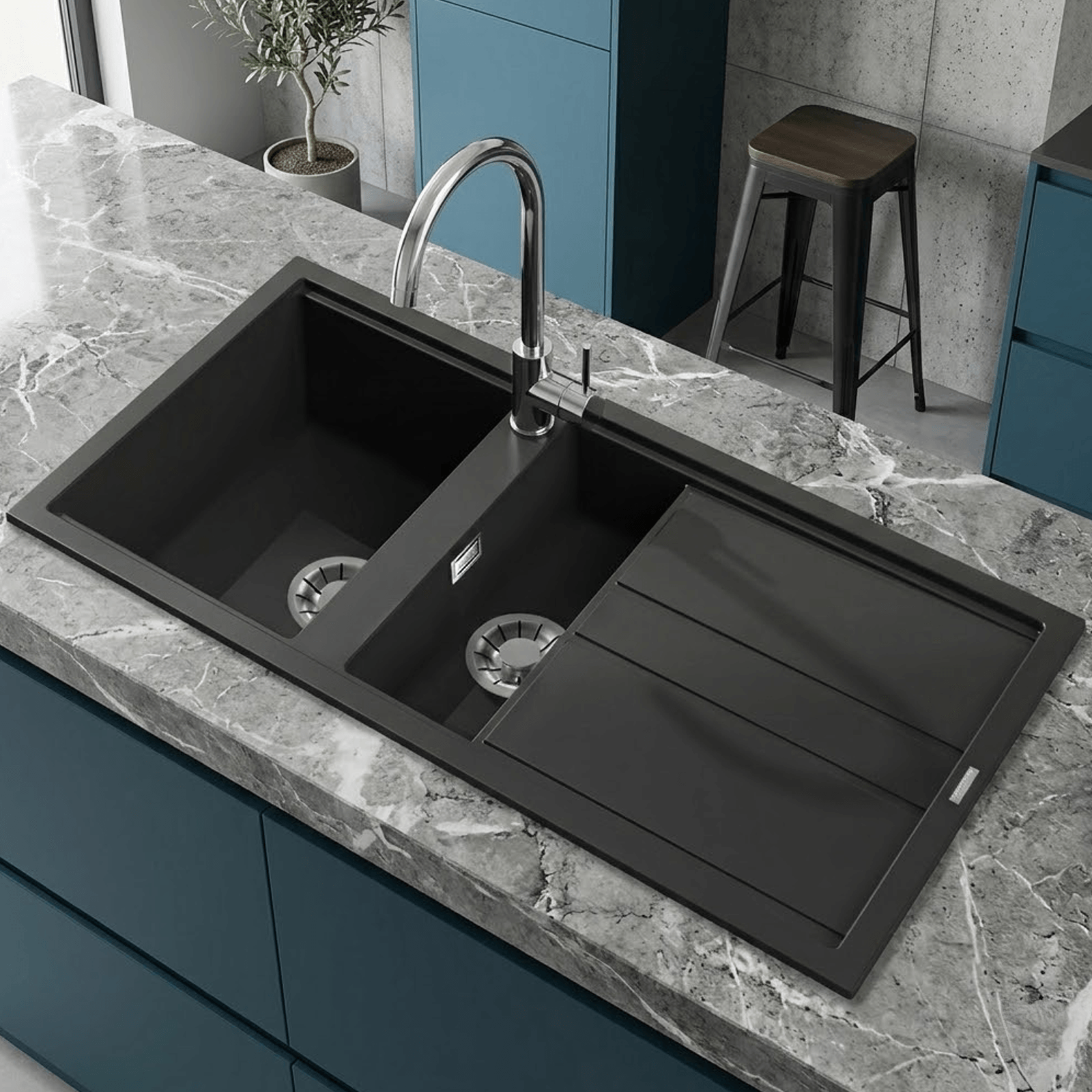 Reginox Best 1.0 & 1.5 Bowl Granite Kitchen Sink & Waste