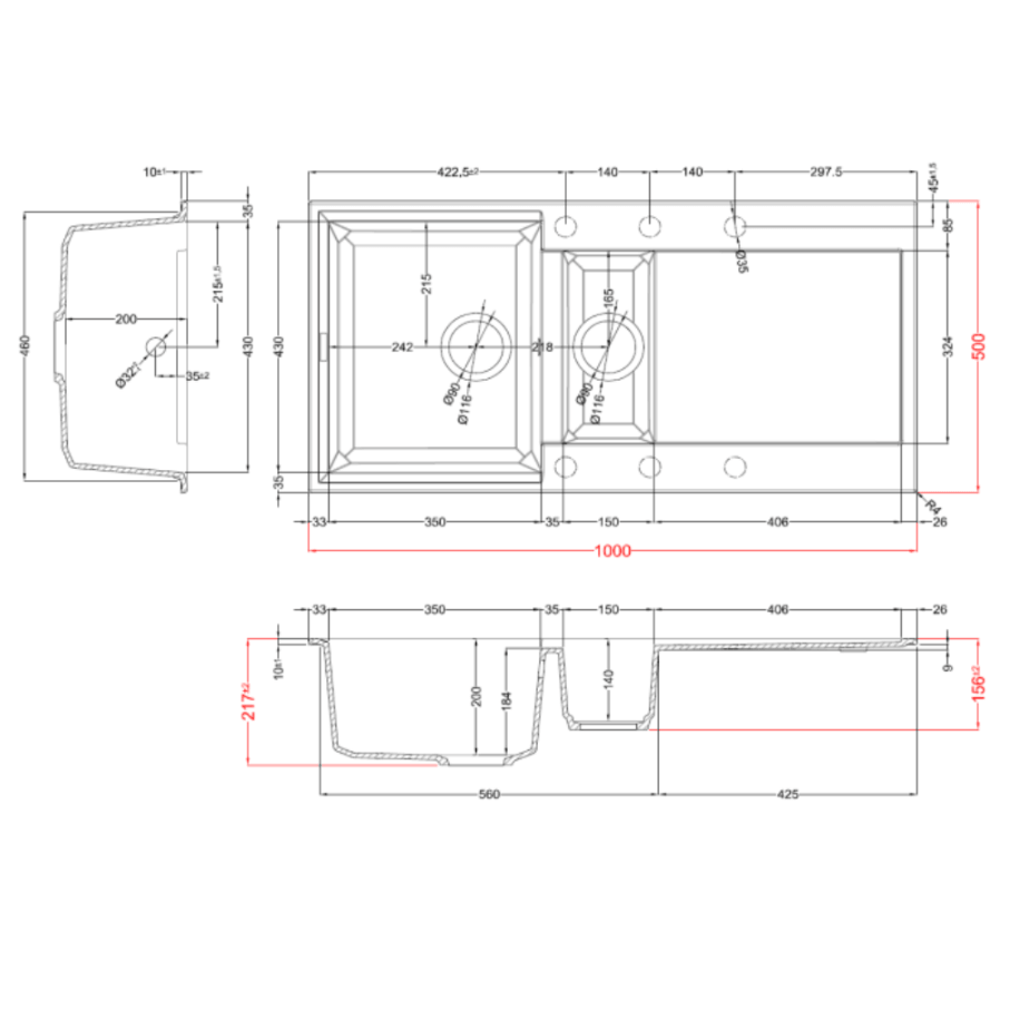 Reginox Easy 1.0 & 1.5 Granite Kitchen Sink & Waste