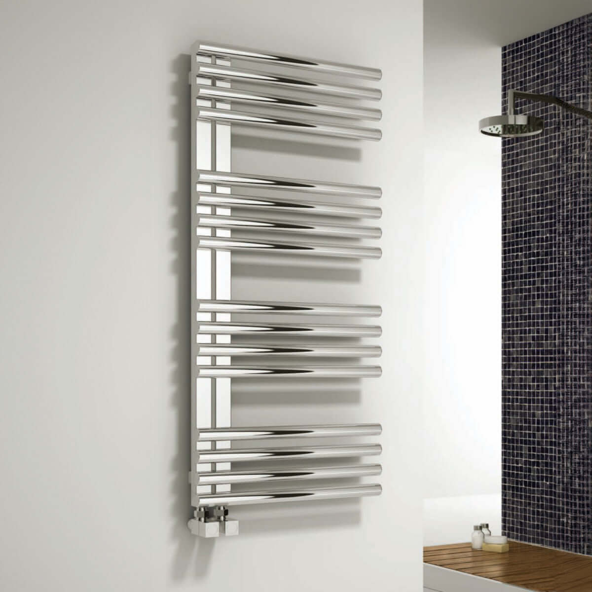 Reina Adora Stainless Steel Wall Mounted Heated Towel Rail Radiator Polished