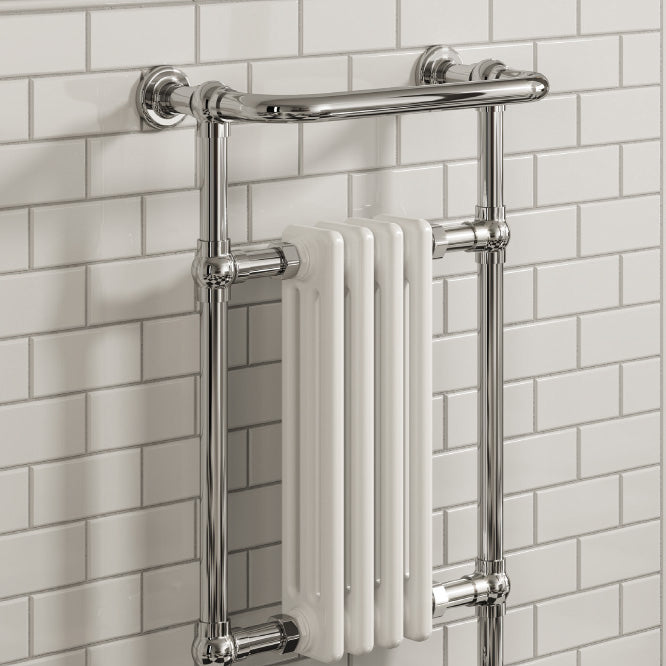 Reina Alicia Mild Steel 950x475 Chrome/White Towel Rail