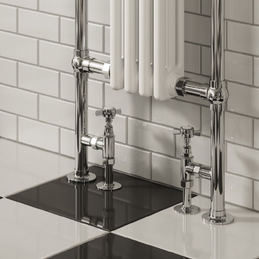 Reina Alicia Mild Steel 950x475 Chrome/White Towel Rail