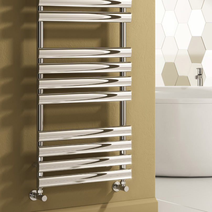 Reina Arbori Mild Steel Wall Mounted Heated Towel Rail Radiator Chrome
