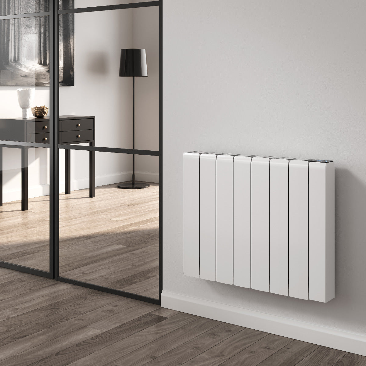 Reina Aron Aluminium Wall Mounted Heated Towel Rail Radiator White