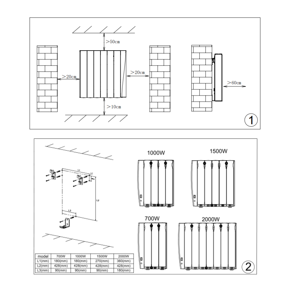 Reina Aron Aluminium Wall Mounted Heated Towel Rail Radiator Black