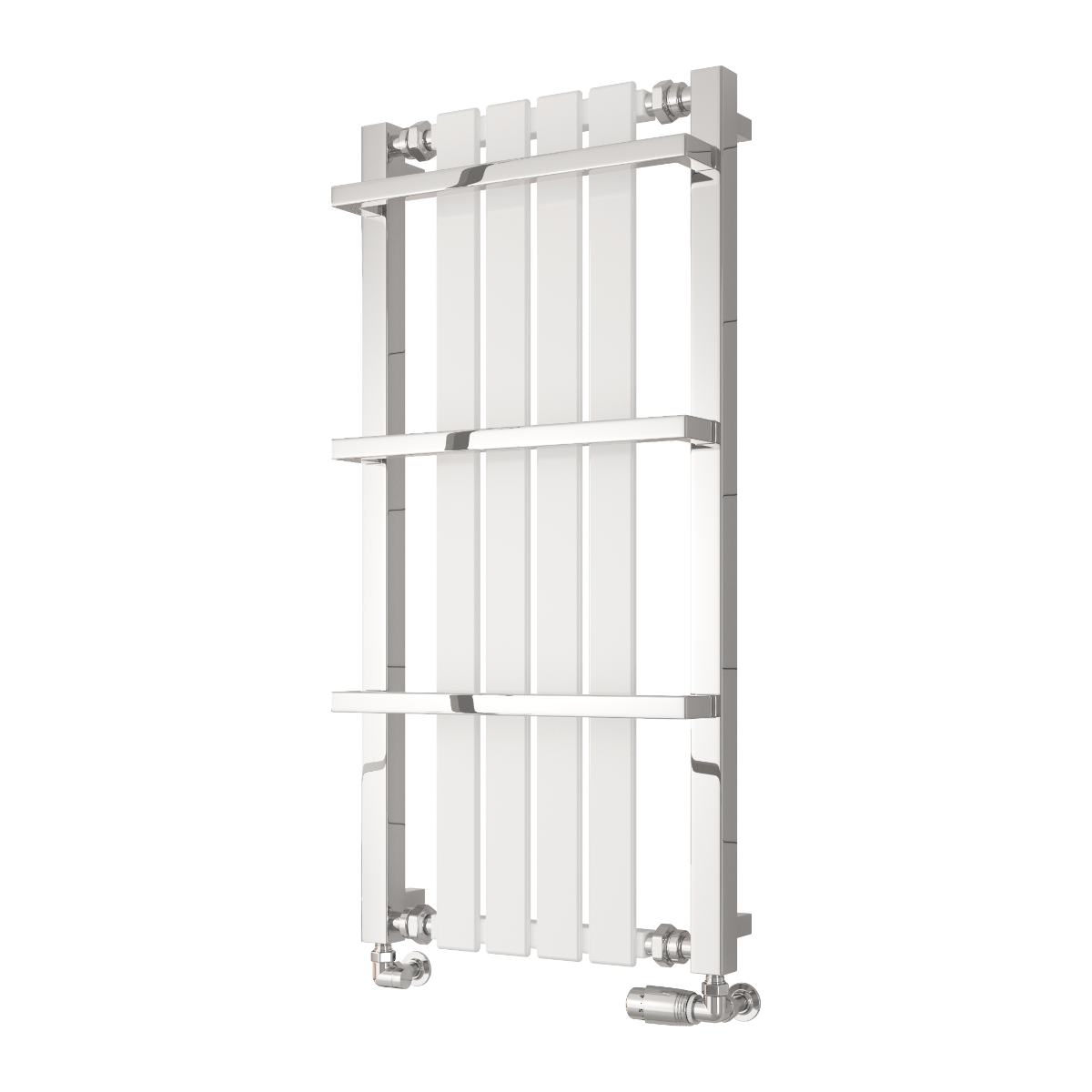 Reina Ashen Mild Steel Wall Mounted Heated Towel Rail Radiator White