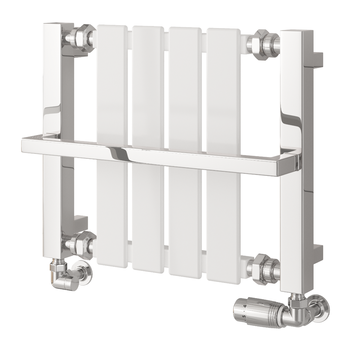 Reina Ashen Mild Steel Wall Mounted Heated Towel Rail Radiator White
