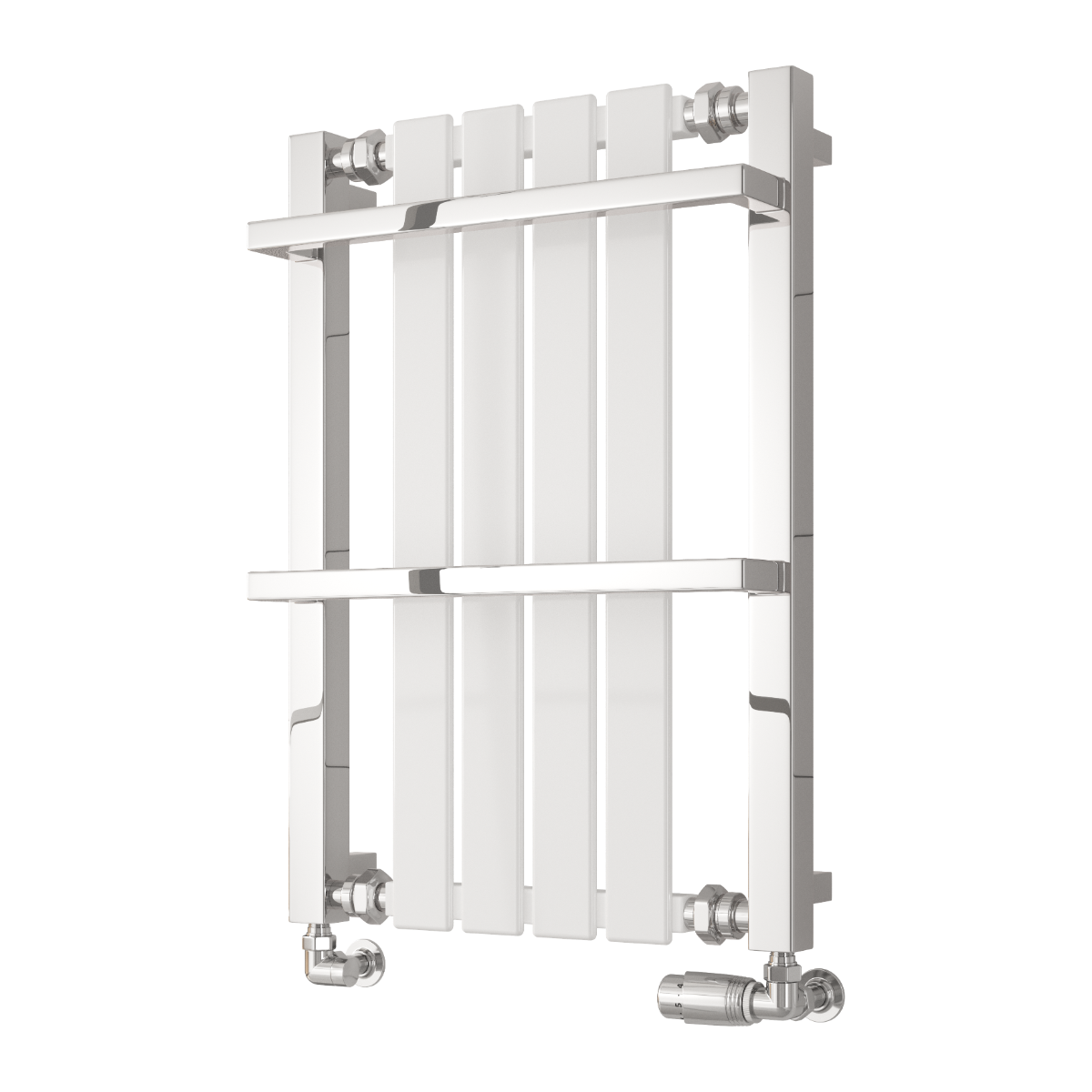 Reina Ashen Mild Steel Wall Mounted Heated Towel Rail Radiator White