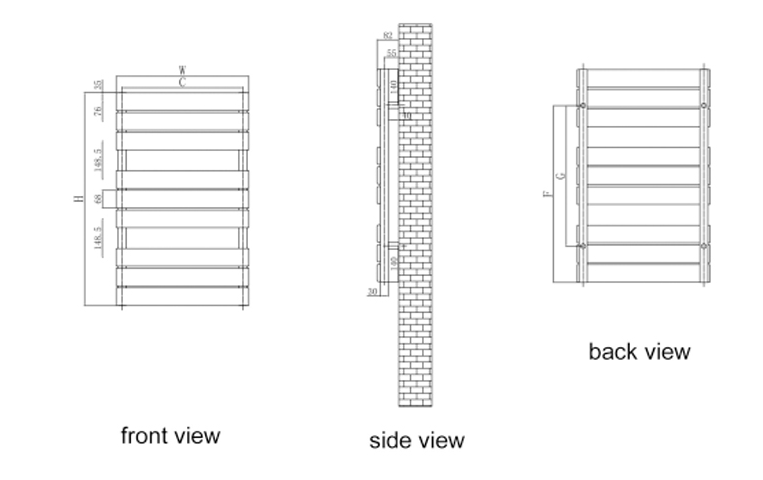 Reina Avola Mild Steel Wall Mounted Heated Towel Rail Radiator White