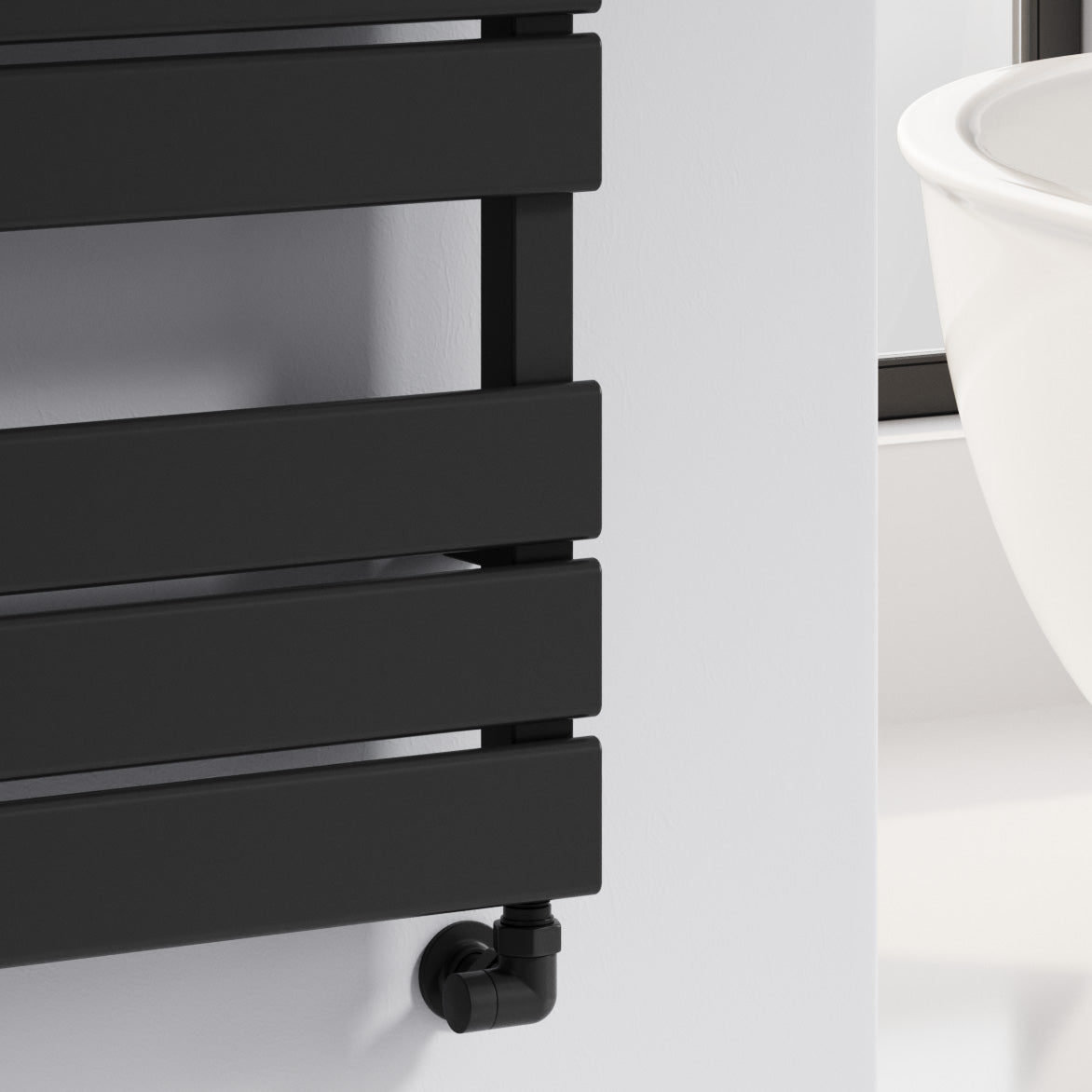 Reina Avola Mild Steel Wall Mounted Heated Towel Rail Radiator Black
