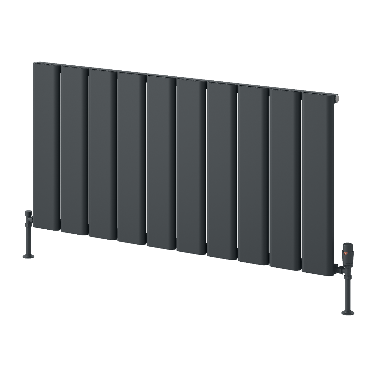 Reina Caldaro Horizontal Aluminium Wall Mounted Heated Towel Rail Radiator Anthracite