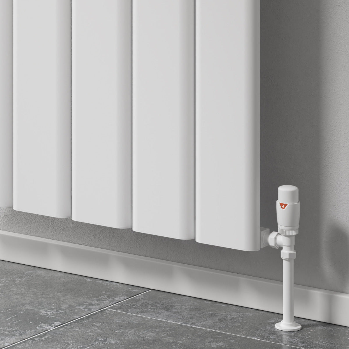 Reina Caldaro Vertical Aluminium Wall Mounted Heated Towel Rail Radiator White