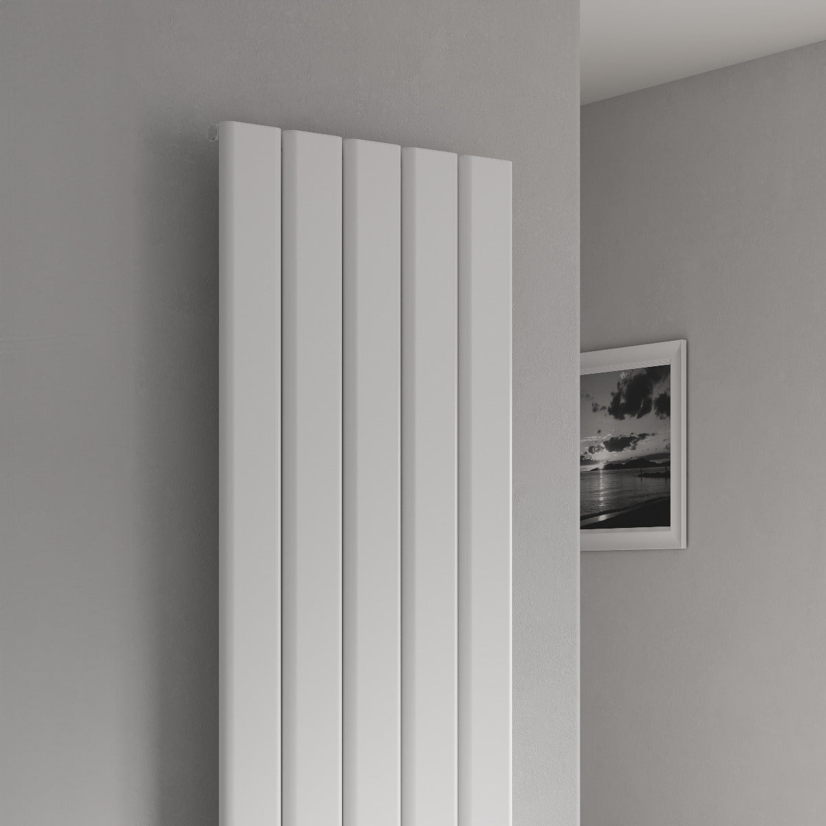 Reina Caldaro Vertical Aluminium Wall Mounted Heated Towel Rail Radiator White