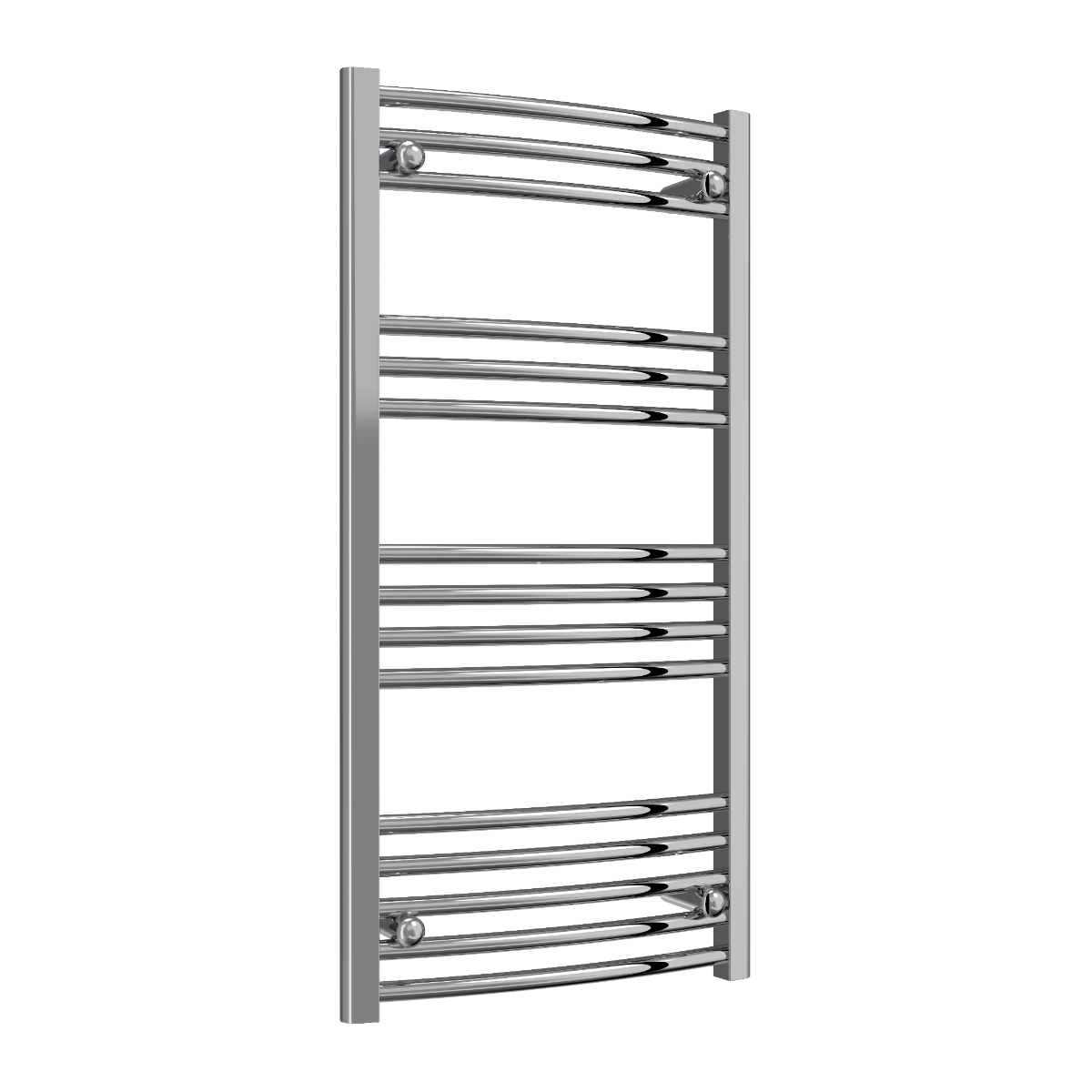 Reina Capo Curved Mild Steel Wall Mounted Heated Towel Rail Radiator Chrome