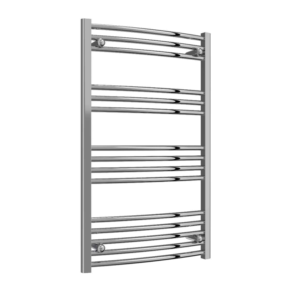Reina Capo Curved Mild Steel Wall Mounted Heated Towel Rail Radiator Chrome