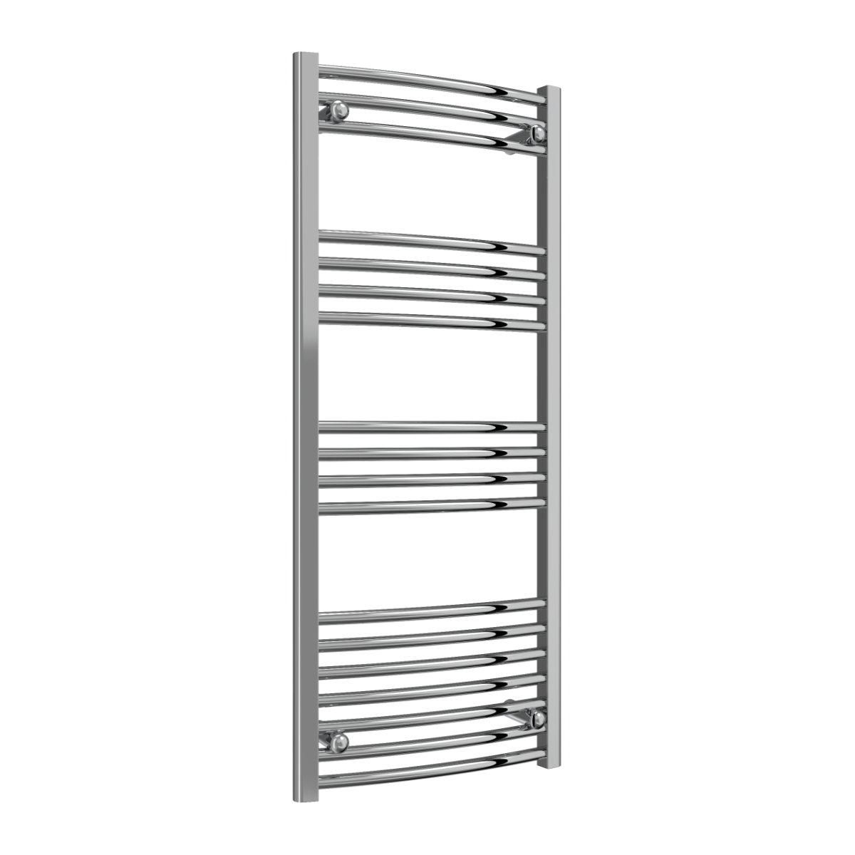 Reina Capo Curved Mild Steel Wall Mounted Heated Towel Rail Radiator Chrome