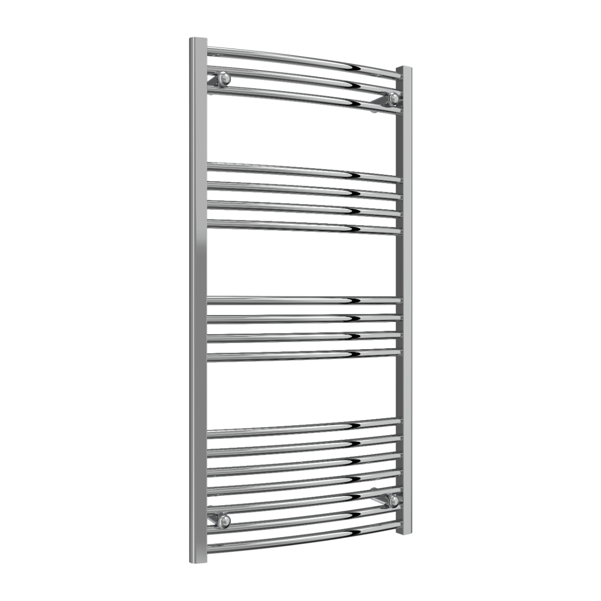 Reina Capo Curved Mild Steel Wall Mounted Heated Towel Rail Radiator Chrome