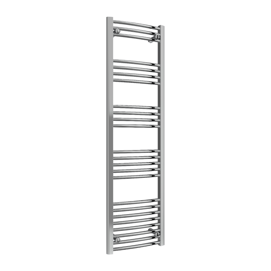 Reina Capo Curved Mild Steel Wall Mounted Heated Towel Rail Radiator Chrome