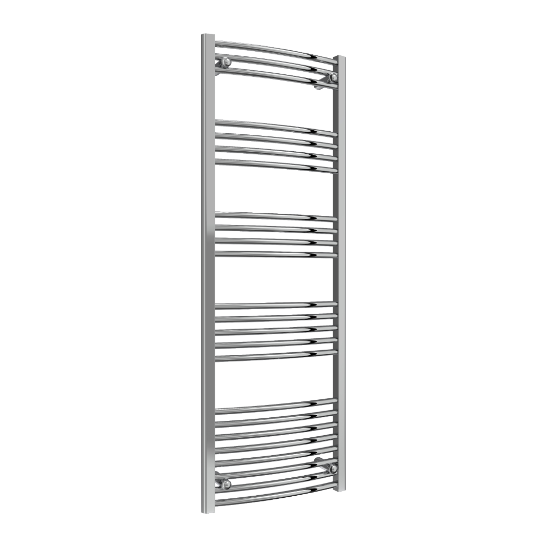 Reina Capo Curved Mild Steel Wall Mounted Heated Towel Rail Radiator Chrome