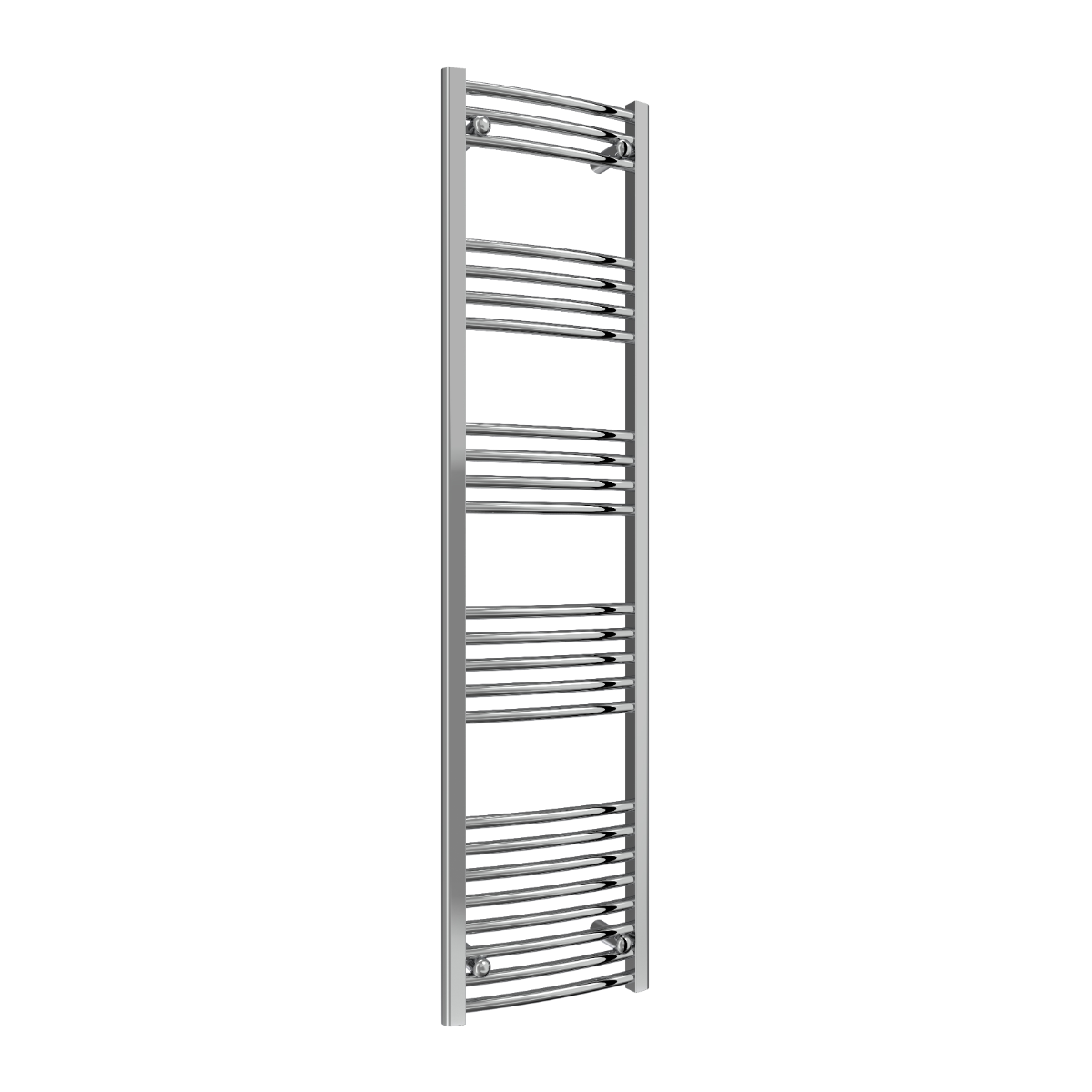 Reina Capo Curved Mild Steel Wall Mounted Heated Towel Rail Radiator Chrome