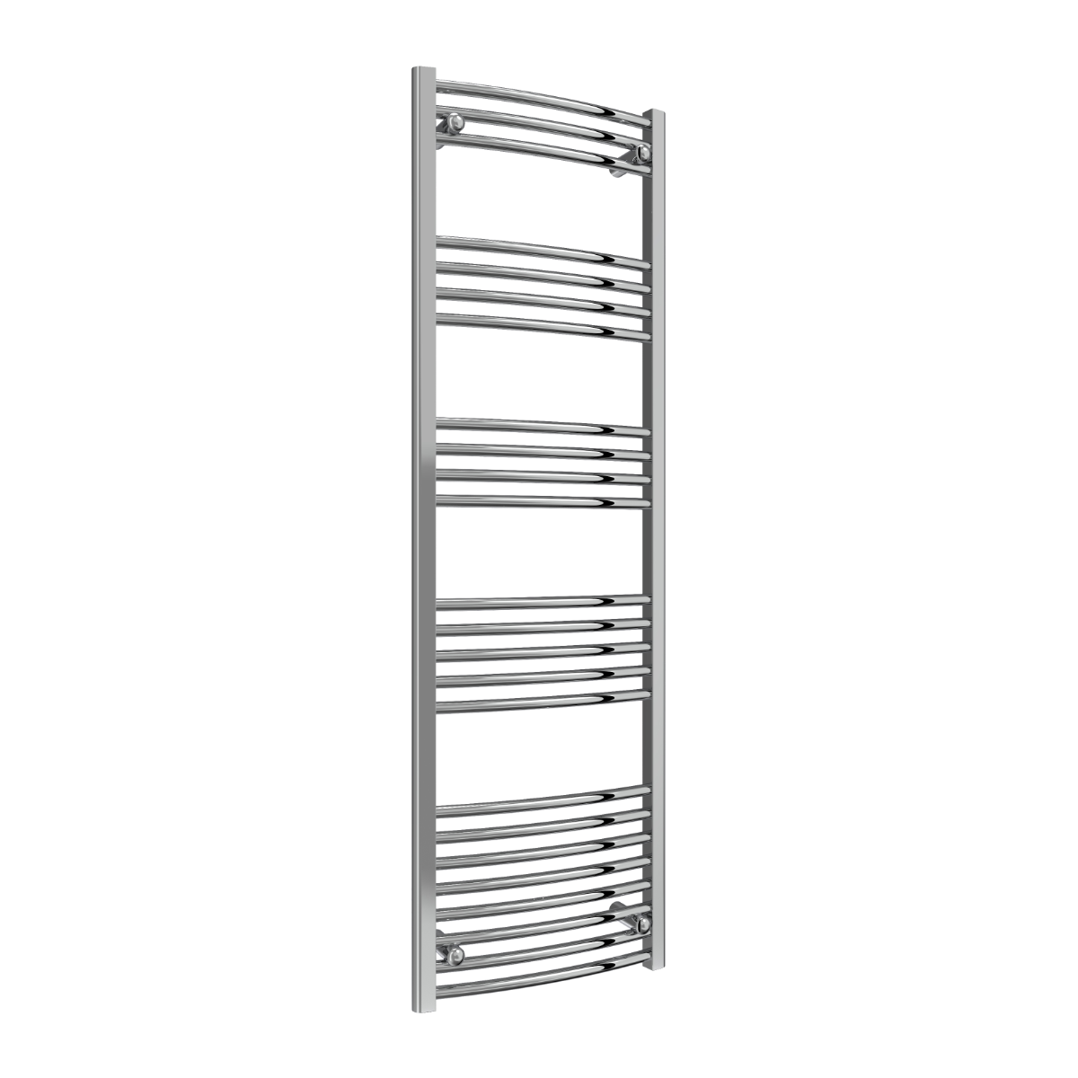 Reina Capo Curved Mild Steel Wall Mounted Heated Towel Rail Radiator Chrome