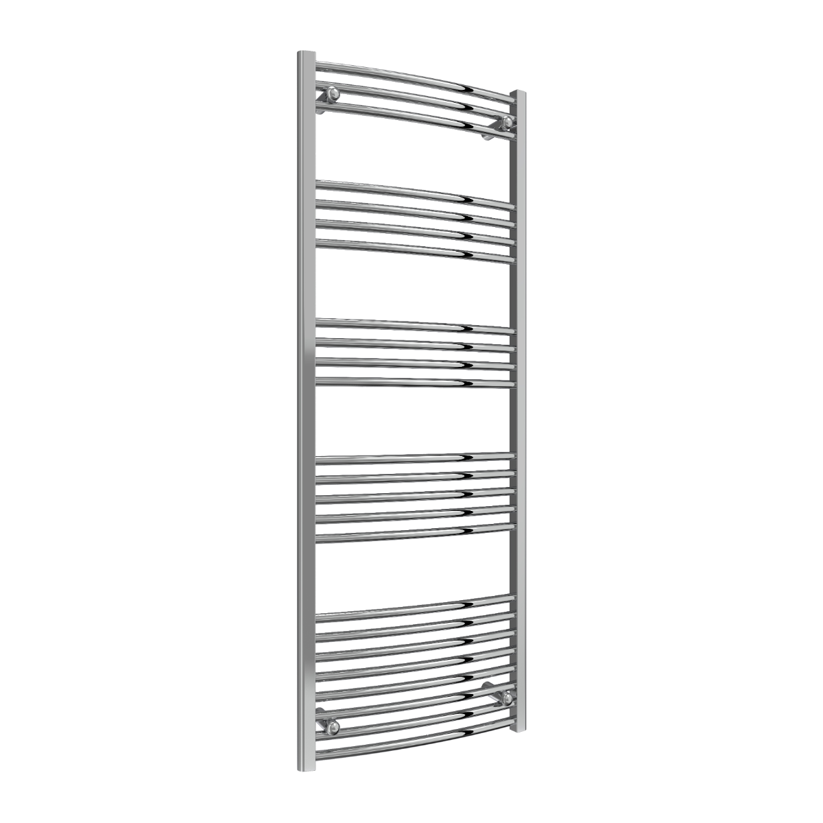 Reina Capo Curved Mild Steel Wall Mounted Heated Towel Rail Radiator Chrome