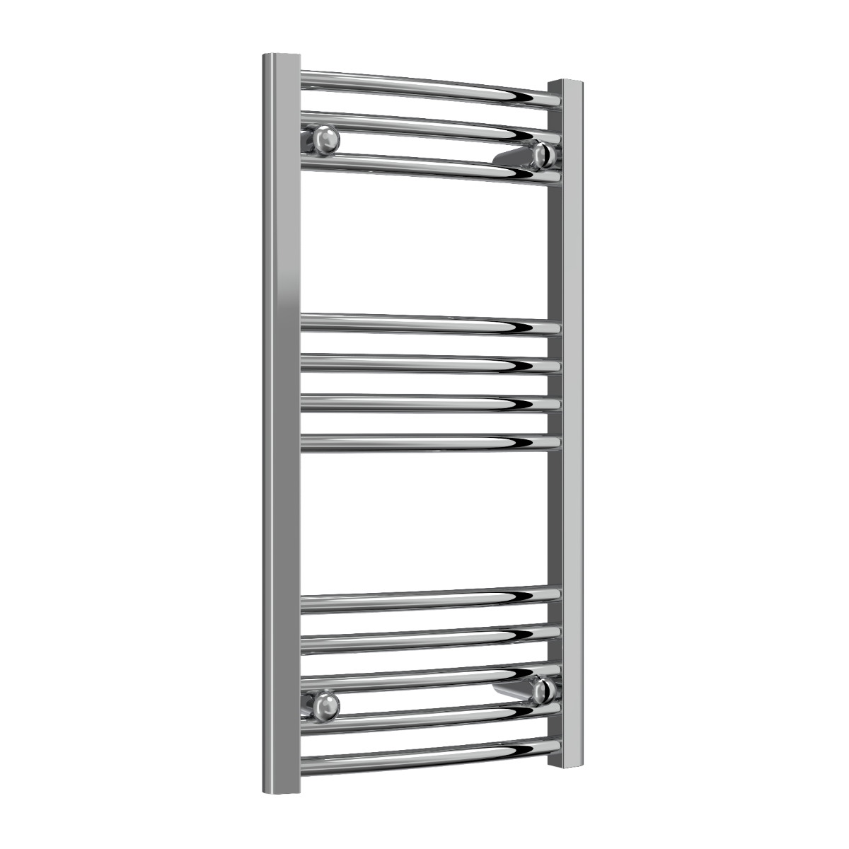 Reina Capo Curved Mild Steel Wall Mounted Heated Towel Rail Radiator Chrome