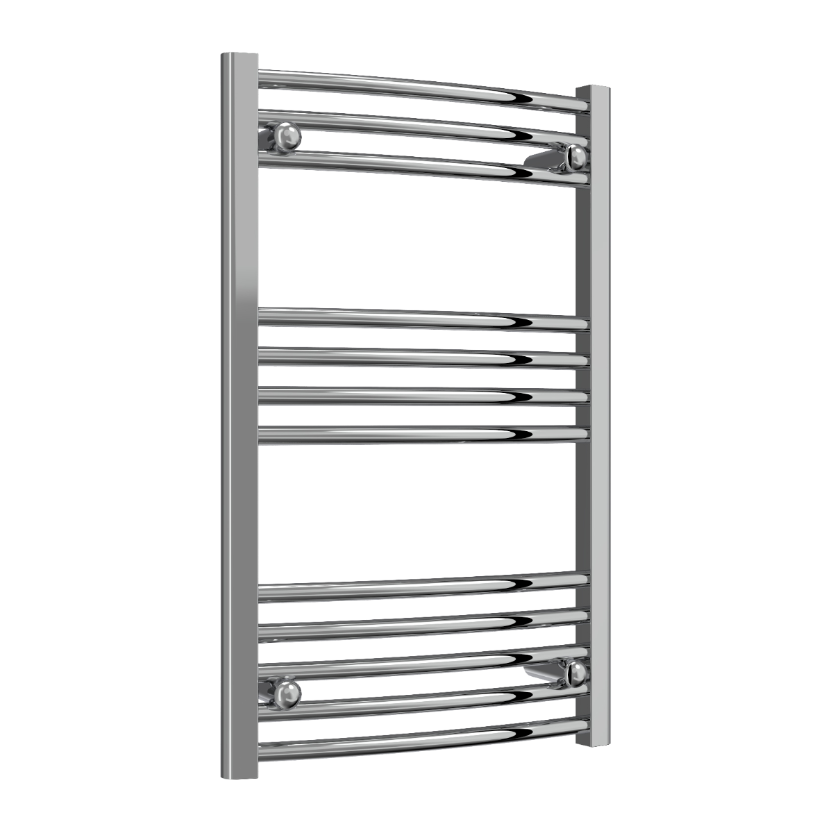 Reina Capo Curved Mild Steel Wall Mounted Heated Towel Rail Radiator Chrome