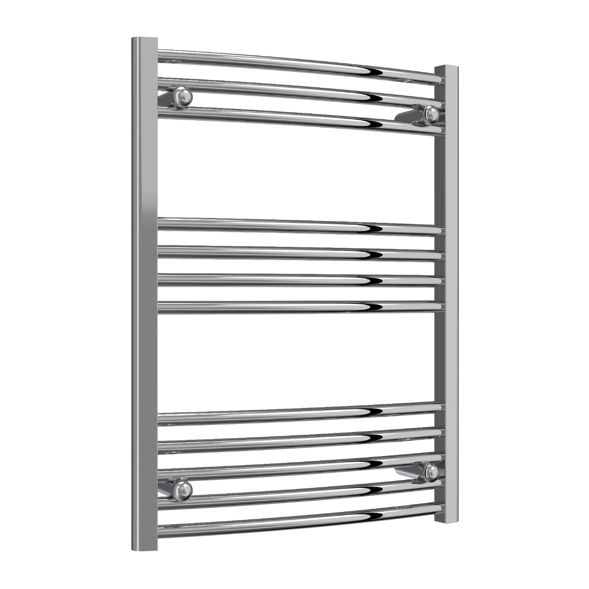 Reina Capo Curved Mild Steel Wall Mounted Heated Towel Rail Radiator Chrome