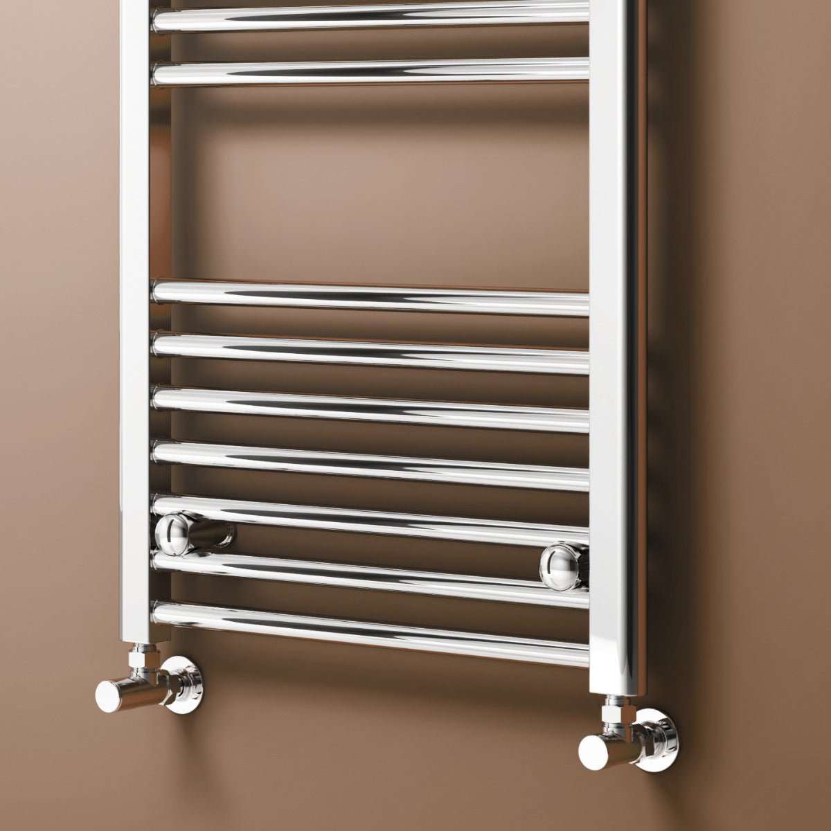 Reina Capo Curved Mild Steel Wall Mounted Heated Towel Rail Radiator Chrome