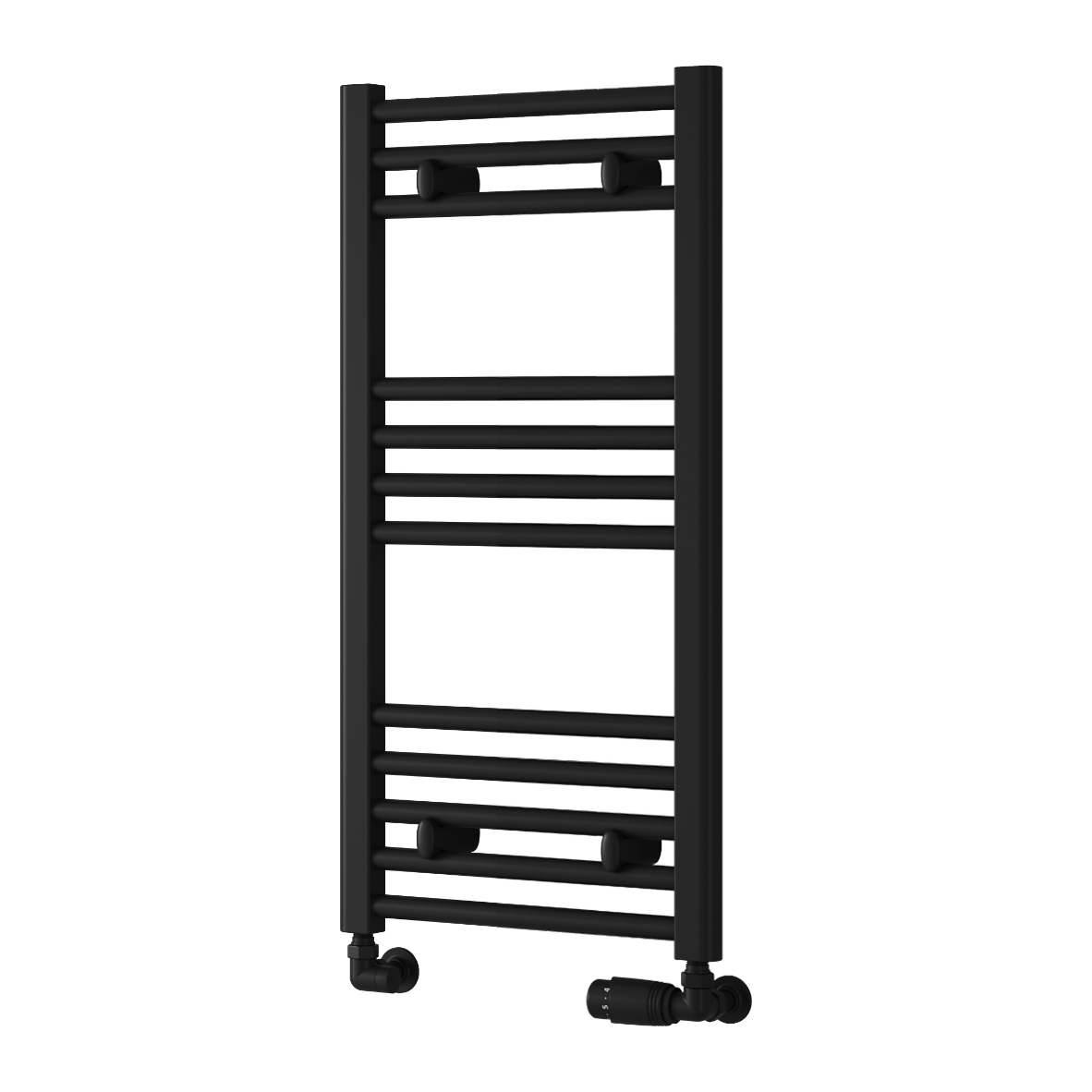Reina Capo Flat Mild Steel Wall Mounted Heated Towel Rail Radiator Black