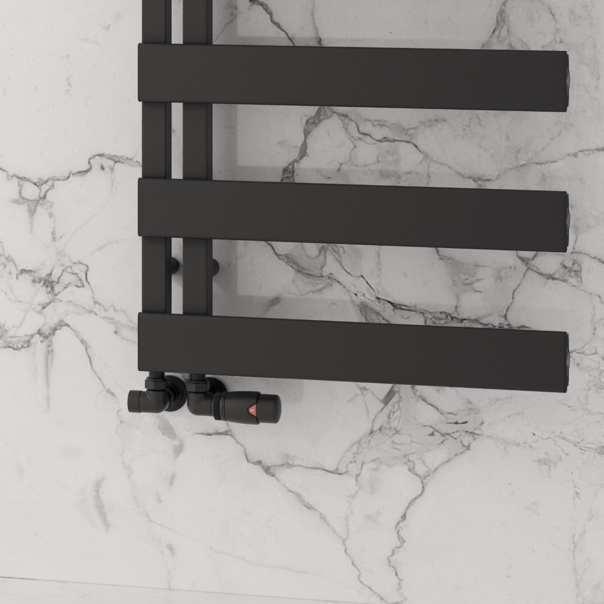 Reina Carpena Aluminium Wall Mounted Heated Towel Rail Radiator Black