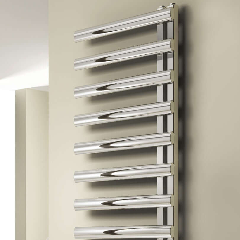Reina Cavo Stainless Steel Wall Mounted Heated Towel Rail Radiator Brushed
