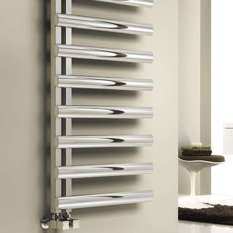 Reina Cavo Stainless Steel Wall Mounted Heated Towel Rail Radiator Brushed