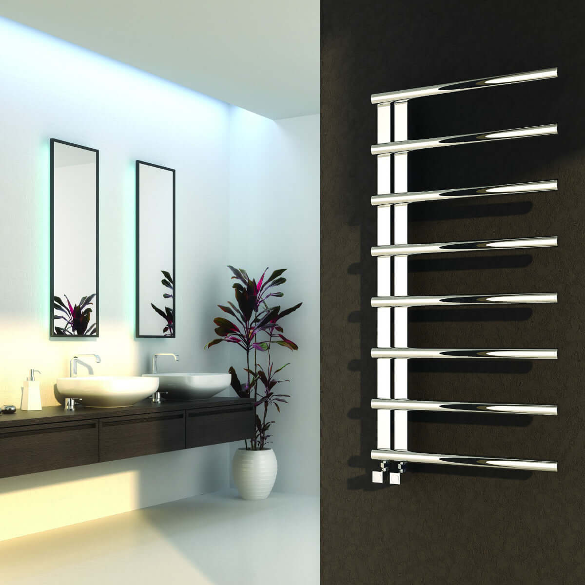 Reina Celico Stainless Steel Wall Mounted Heated Towel Rail Radiator Polished