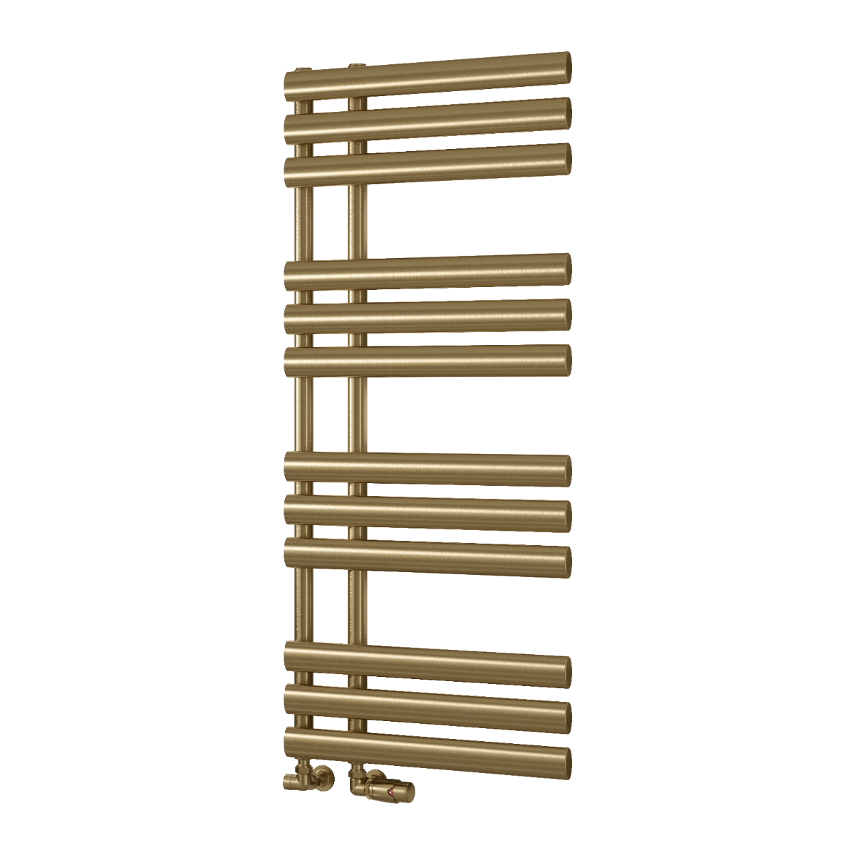 Reina Chisa Mild Steel Wall Mounted Heated Towel Rail Radiator Brushed Brass