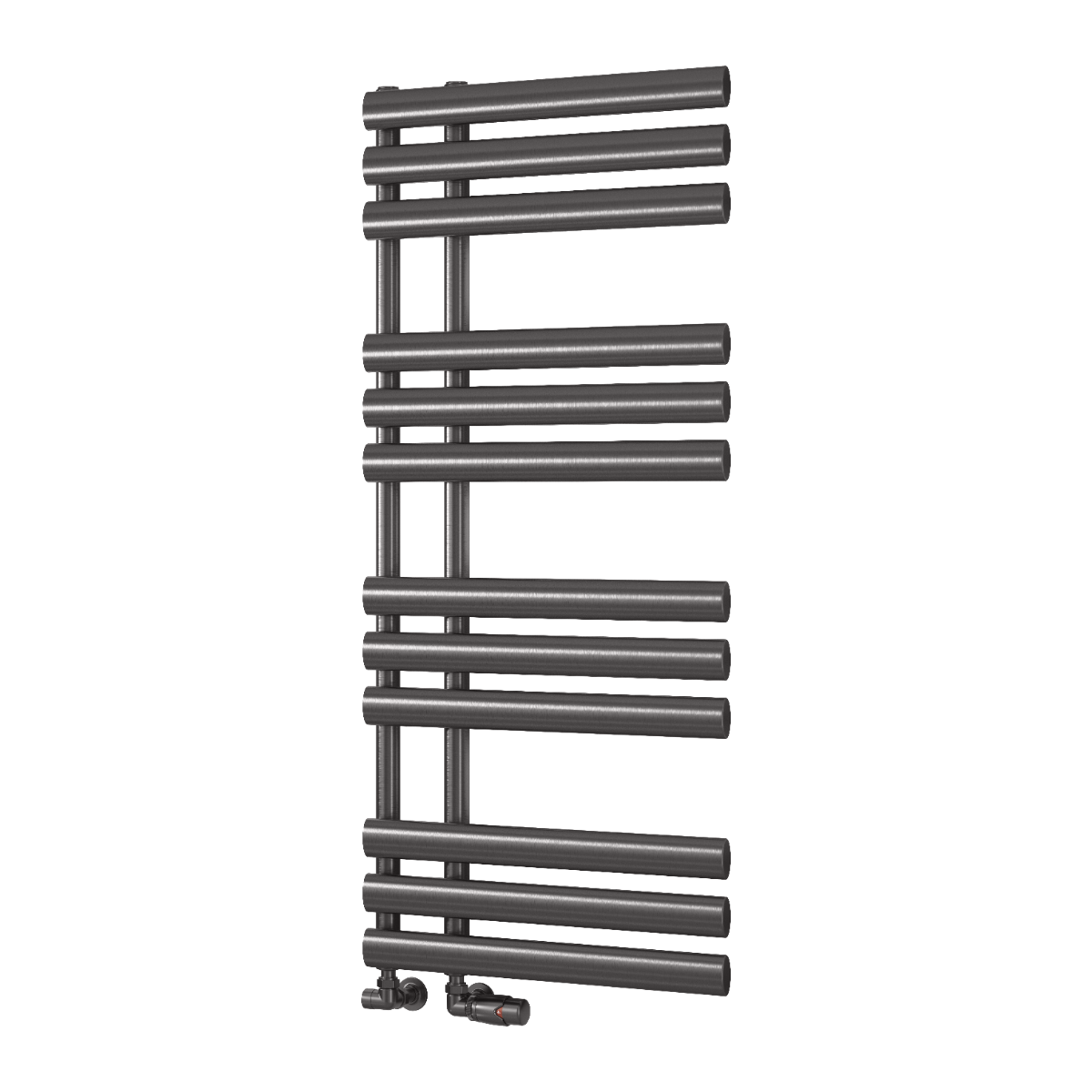 Reina Chisa Mild Steel Wall Mounted Heated Towel Rail Radiator Brushed Gun Metal