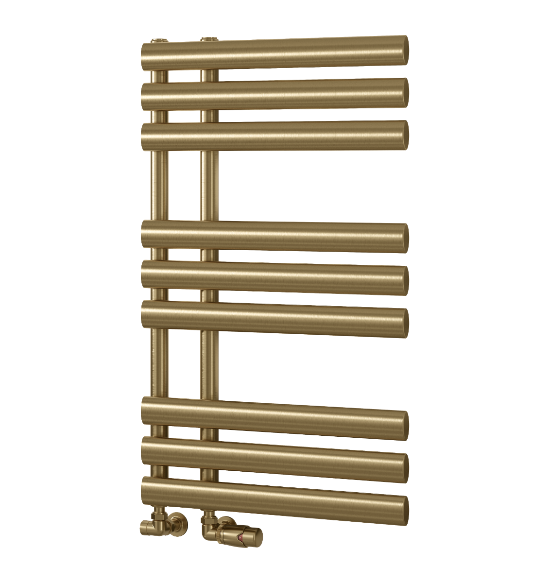 Reina Chisa Mild Steel Wall Mounted Heated Towel Rail Radiator Brushed Brass