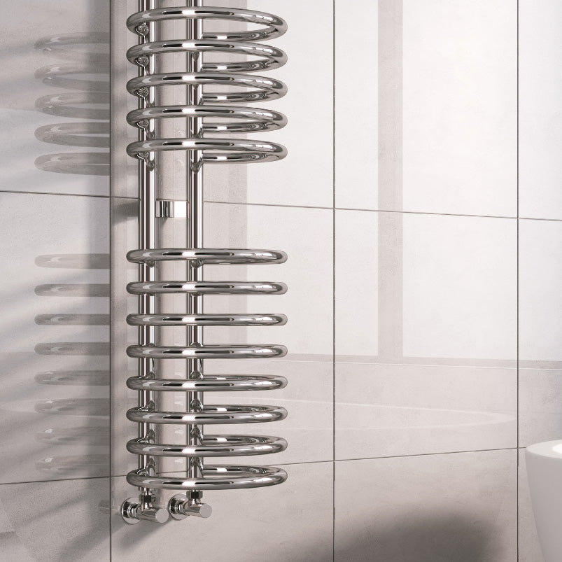Reina Claro Mild Steel Wall Mounted Heated Towel Rail Radiator Chrome