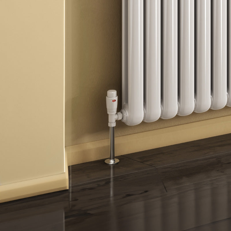 Reina Coneva Horizontal Mild Steel Wall Mounted Heated Towel Rail Radiator White