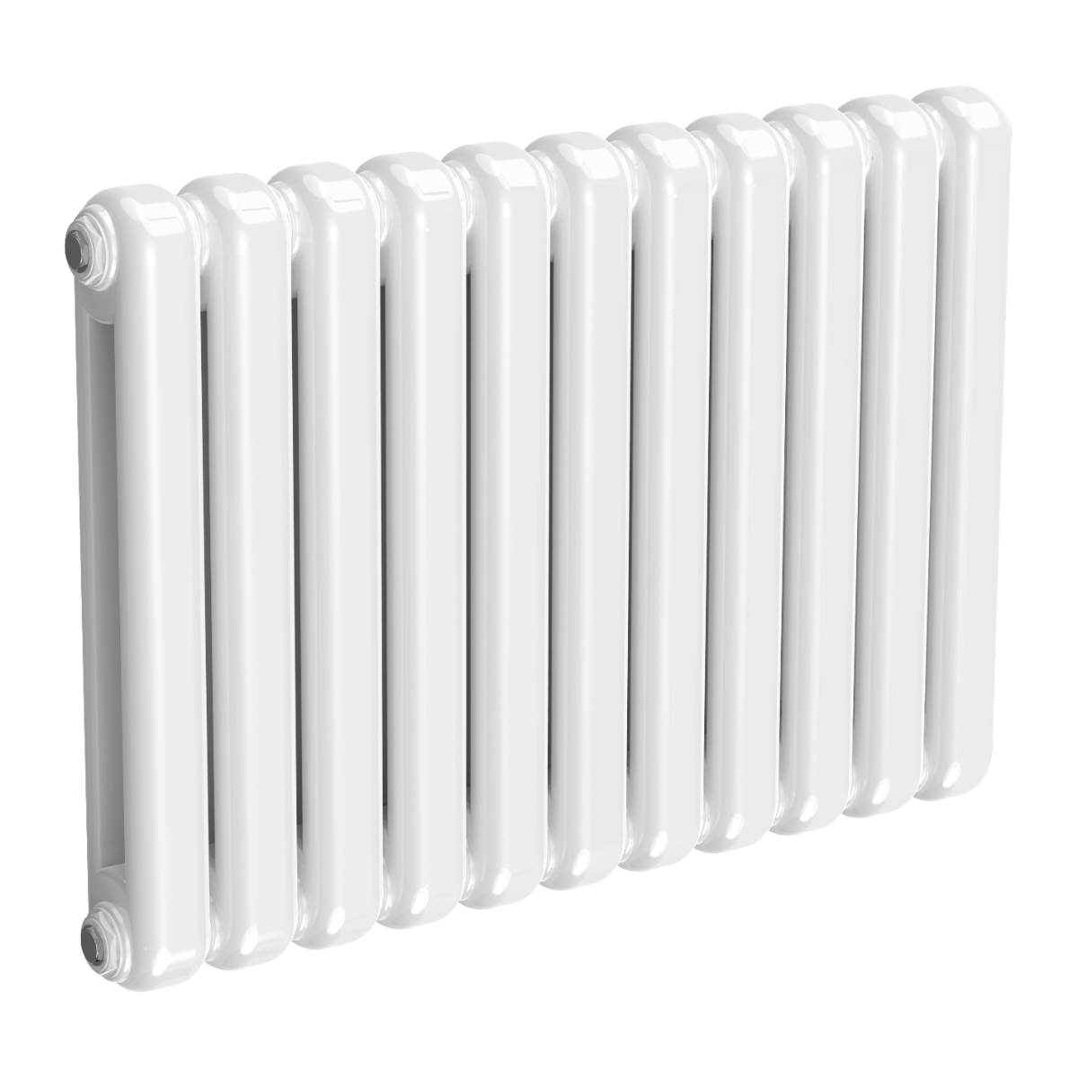 Reina Coneva Horizontal Mild Steel Wall Mounted Heated Towel Rail Radiator White