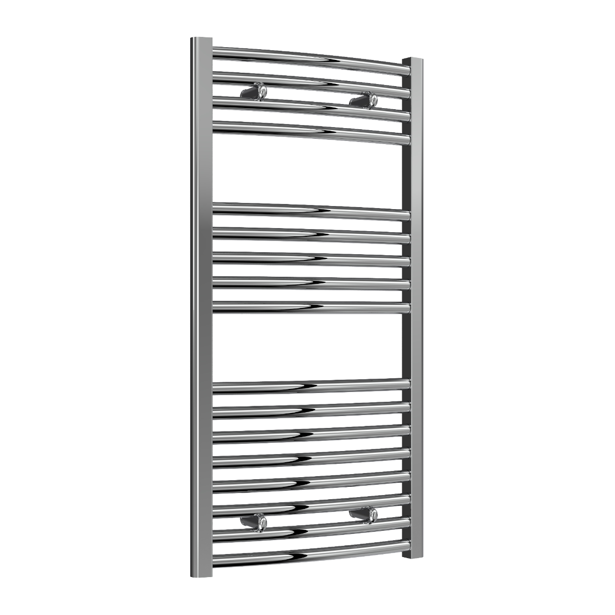 Reina Diva Curved Mild Steel Wall Mounted Heated Towel Rail Radiator Chrome