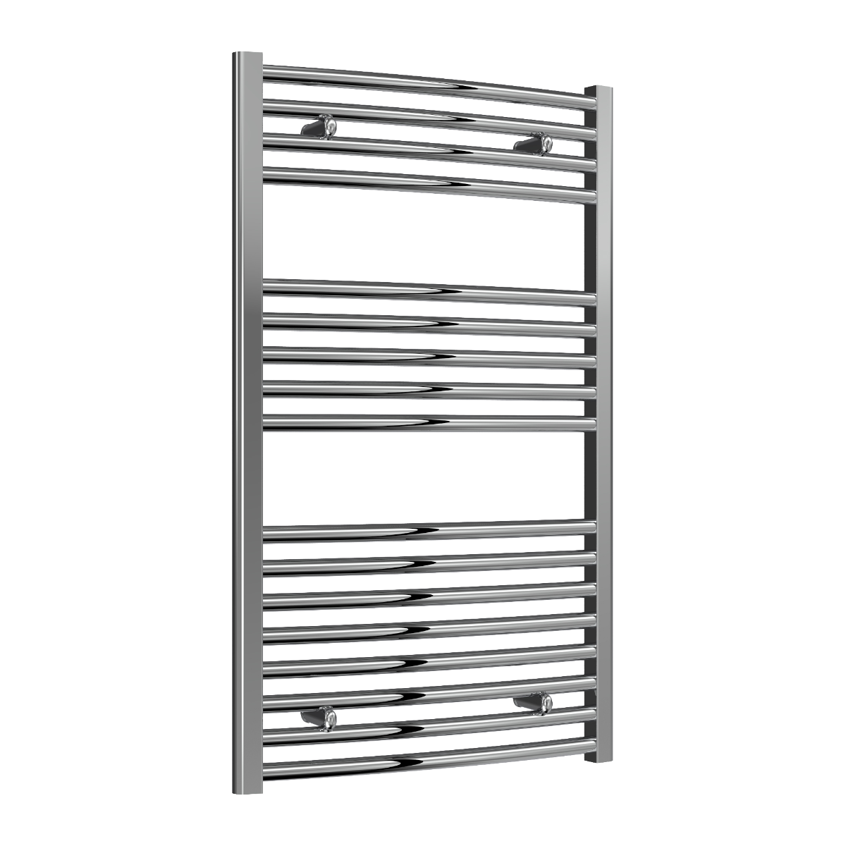 Reina Diva Curved Mild Steel Wall Mounted Heated Towel Rail Radiator Chrome