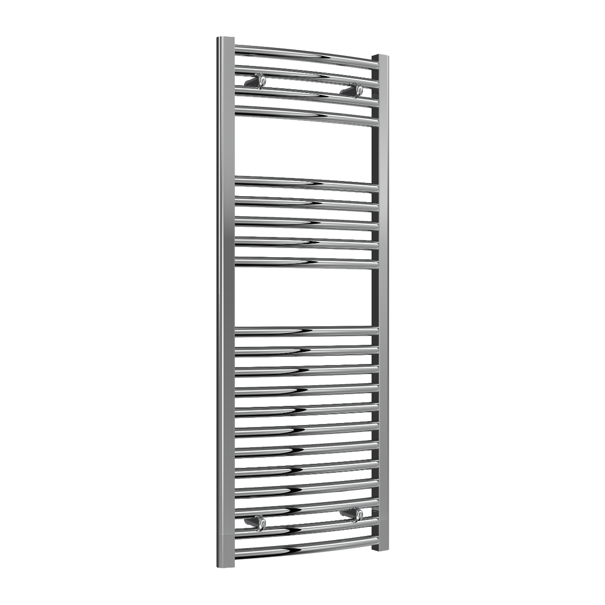 Reina Diva Curved Mild Steel Wall Mounted Heated Towel Rail Radiator Chrome